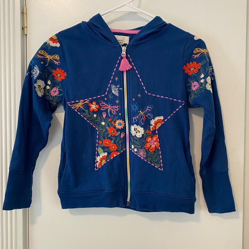 Peek Girls Embroidered Hoodie Size 8